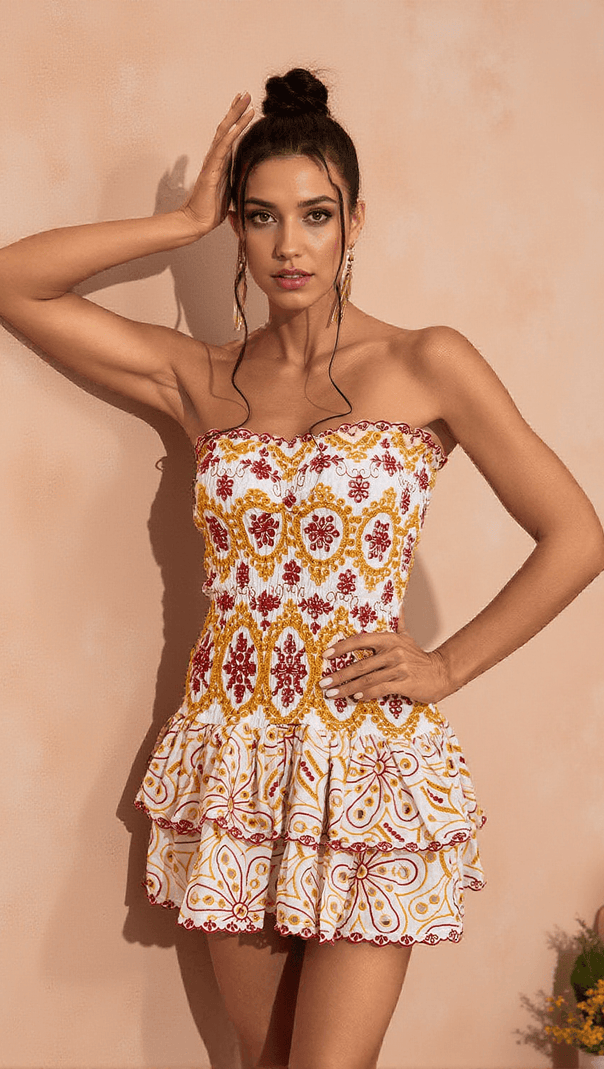 AIIZIE JUDSON STRAPLESS RUFFLE MINI DRESS - product image