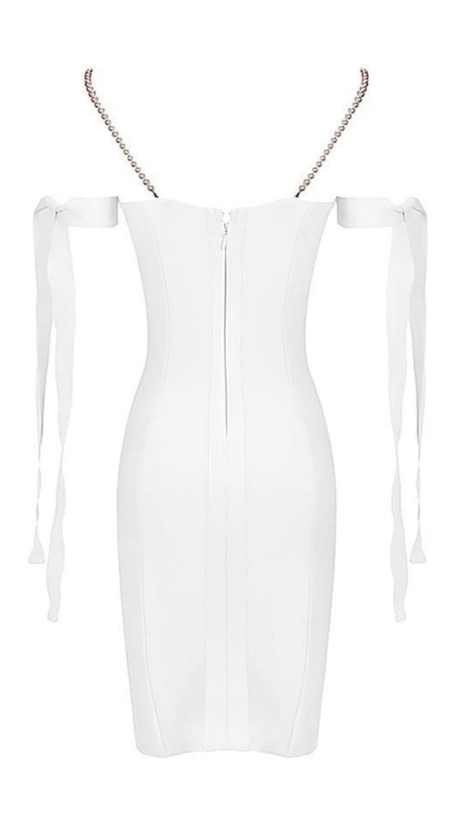 WEISSES GERAFFTES MIDI-SOMMERKLEID