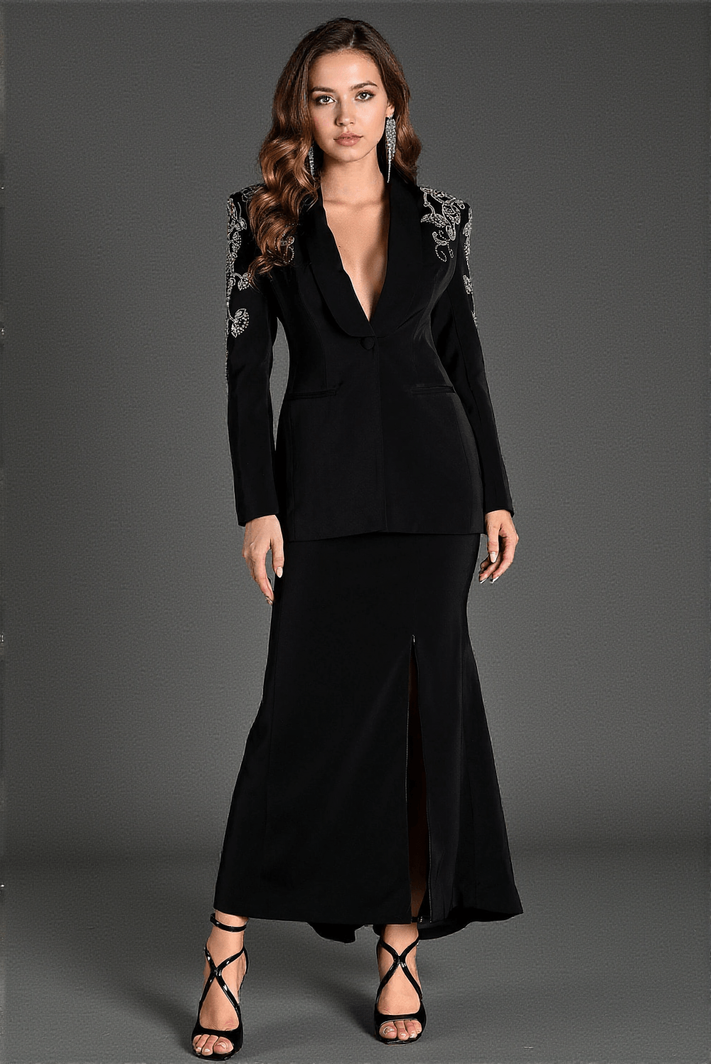 ANTHAKIS RHINESTONE MERMAID SLIT 2 PIECE SET