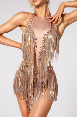 Eleutheria jewel Fringe Bodysuit