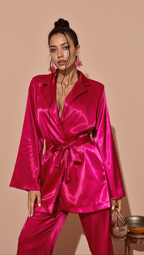 Zariyah Satin-Blazer in Pink