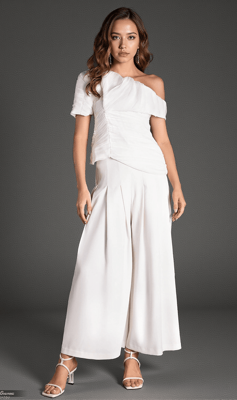 Michail One Shoulder Pleated Set
