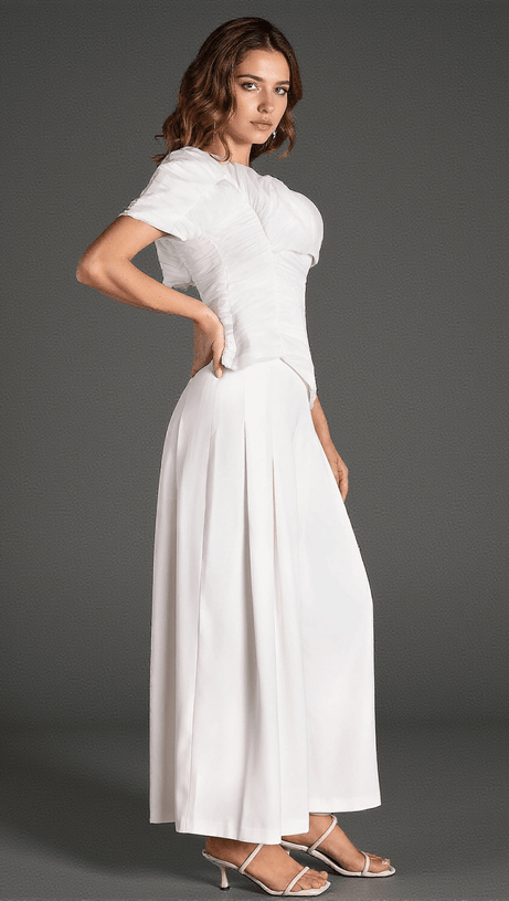 MICHAIL ONE SHOULDER PLEATED SET