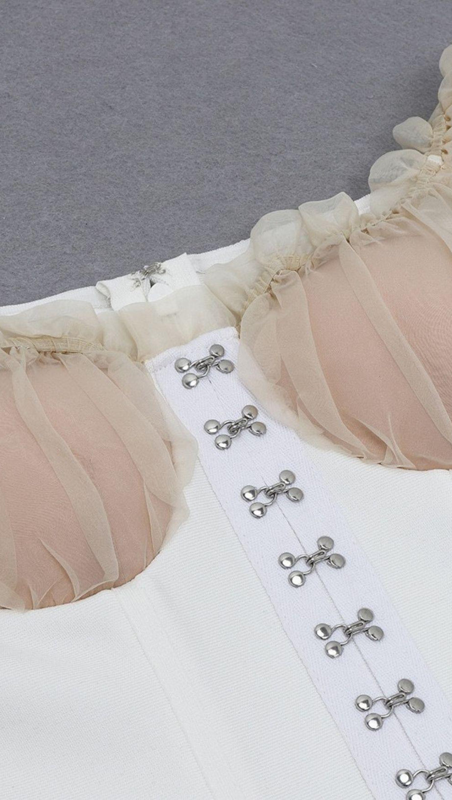 WHITE  YARN SLEEVE MINI DRESS