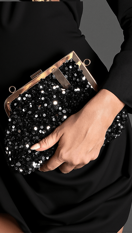 GERASIMOS GLITTER SEQUIN HANDBAG