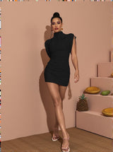 Jessamy Ruched Mini Dress In Black