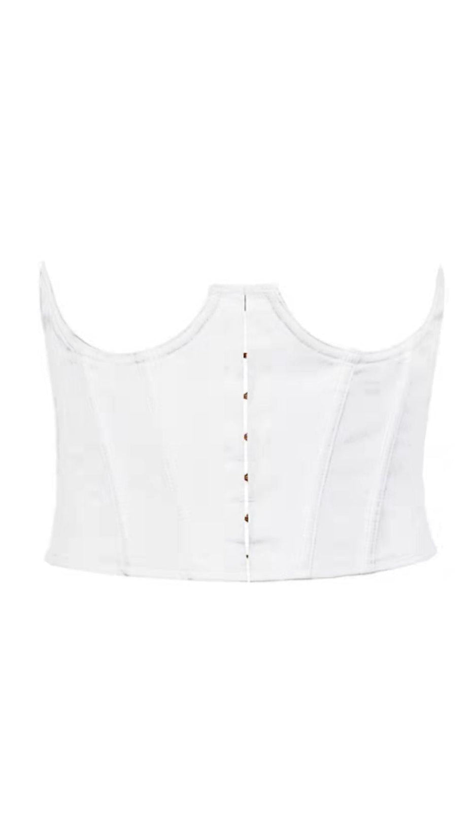 WHITE COTTON UNDERBUST CORSET