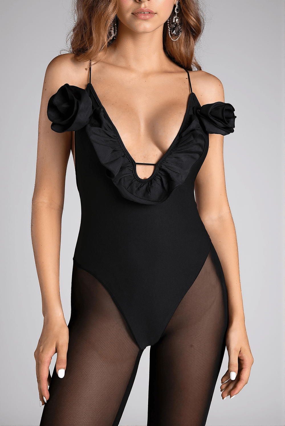 MATTALLI MESH PATCHWORK TRANSPARENT JUMPSUIT