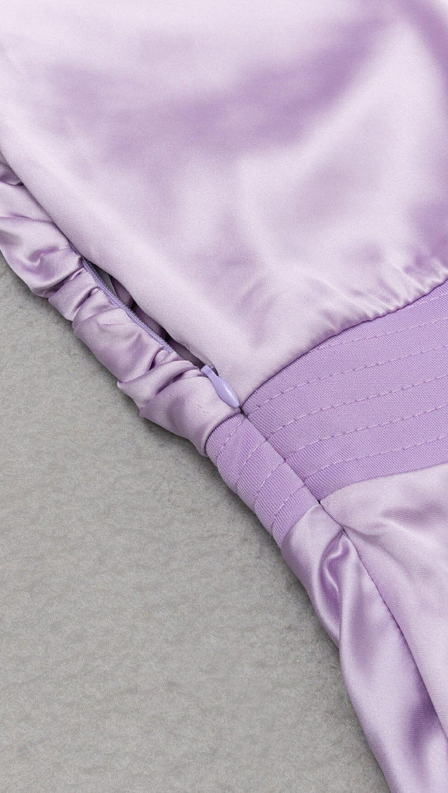 ONE SHOULDER SATIN MIDI DRESS IN LILAC