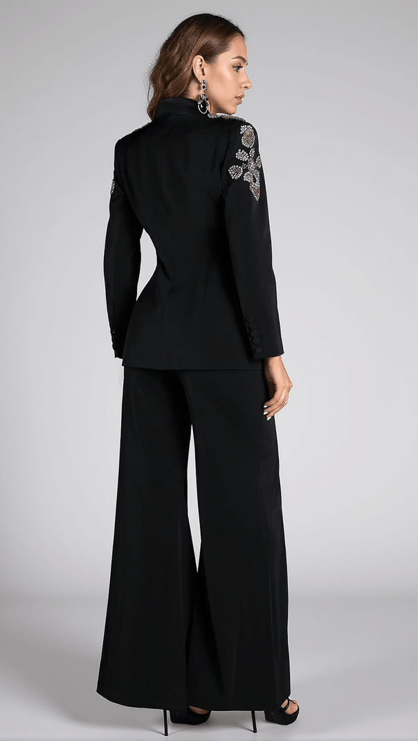 AIIZIE TRAINOTI DIAMOND BEADED SLIT BLAZER SET - product image