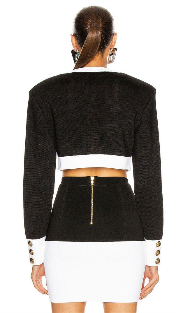 AIIZIE WHITE AND BLACK BANDAGE DRESS - product image
