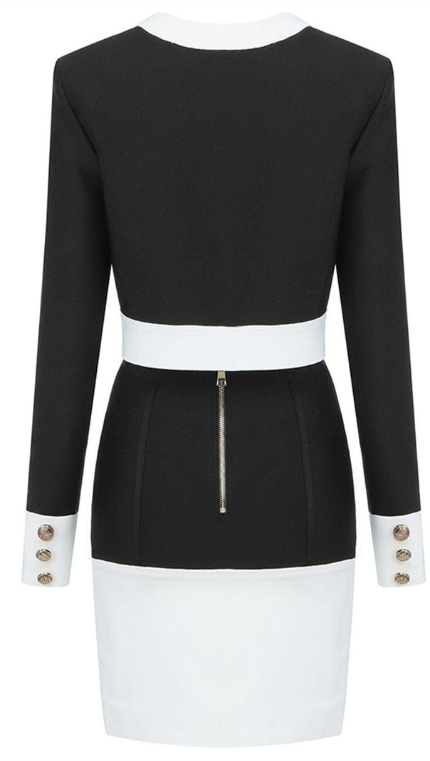 AIIZIE WHITE AND BLACK BANDAGE DRESS - product image