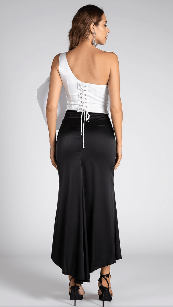 AIIZIE BARIADI ONE SHOULDER 3D FLOWER MAXI DRESS - product image