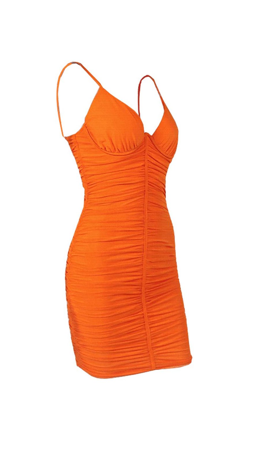 GONNA IN RETE CON SCOLLO A V E SPALLINE PLISSETTATE.