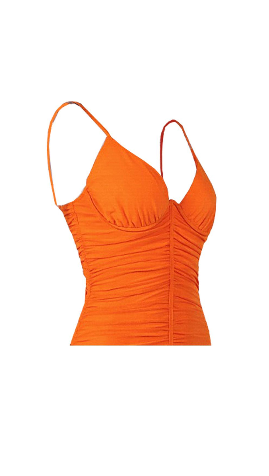 GONNA IN RETE CON SCOLLO A V E SPALLINE PLISSETTATE.