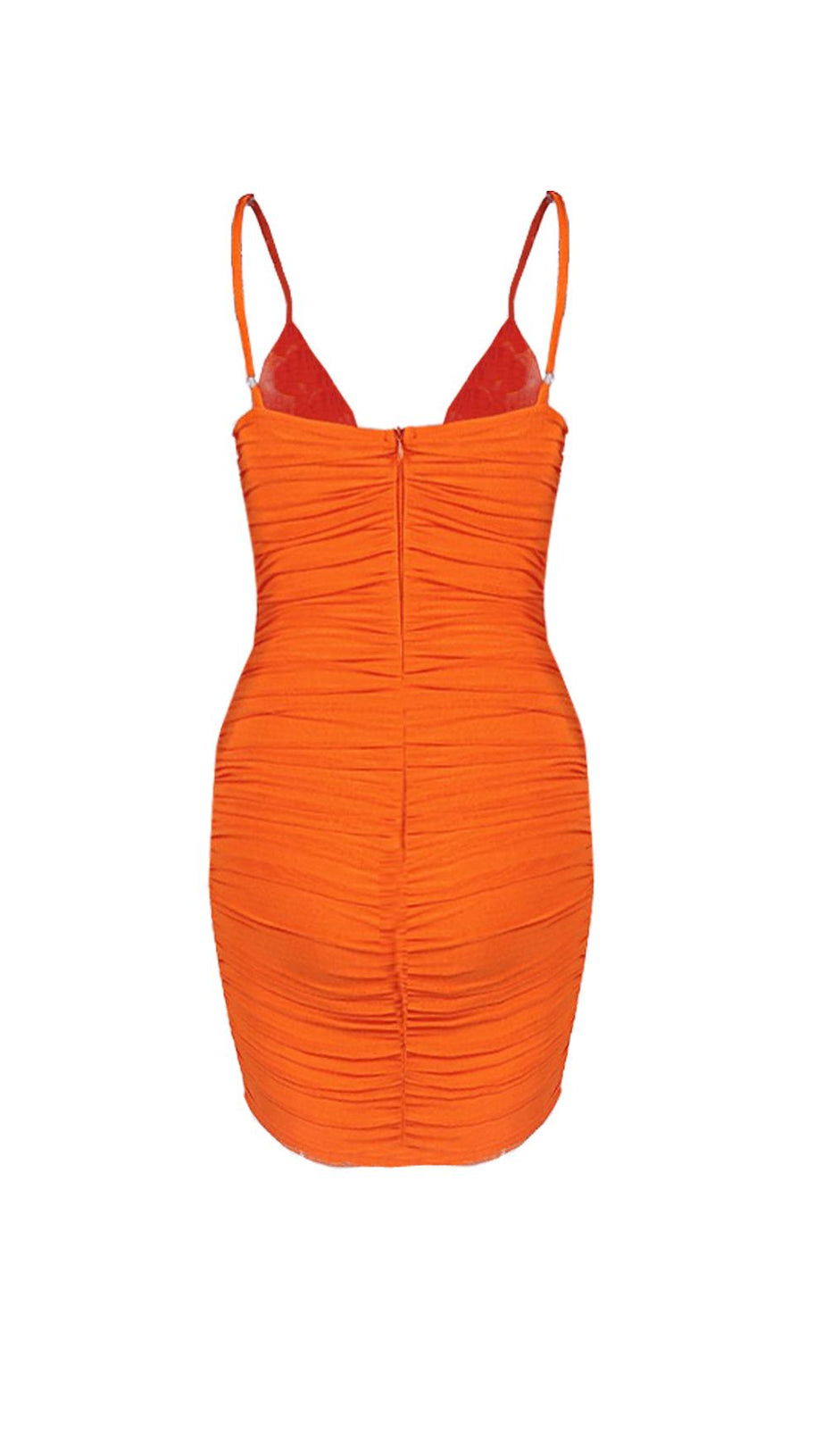 GONNA IN RETE CON SCOLLO A V E SPALLINE PLISSETTATE.