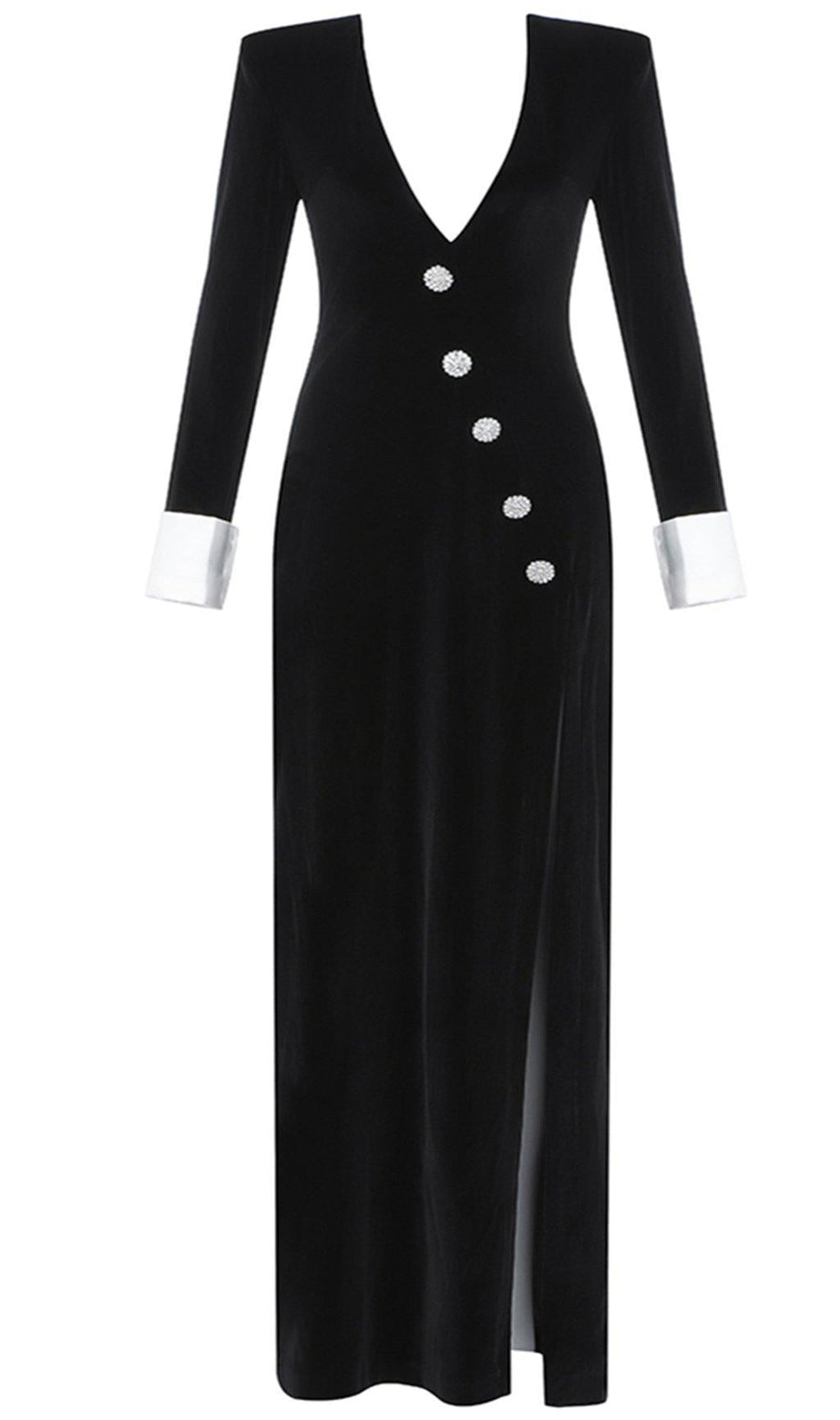 VINTAGE FRENCH STYLE V-NECK SLIT DRESS
