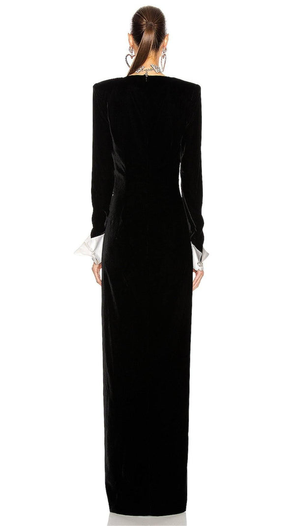 AIIZIE VINTAGE FRENCH STYLE V-NECK SLIT DRESS - product image