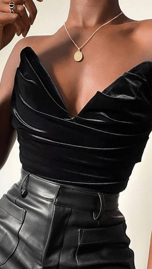 AIIZIE VELVET CORSET WITH STEEL FORKS. - product image
