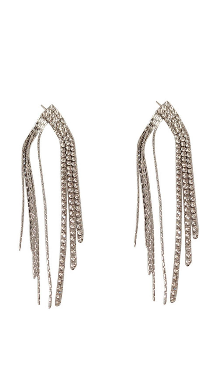 U-SHAPED LONG TASSEL EARRINGS