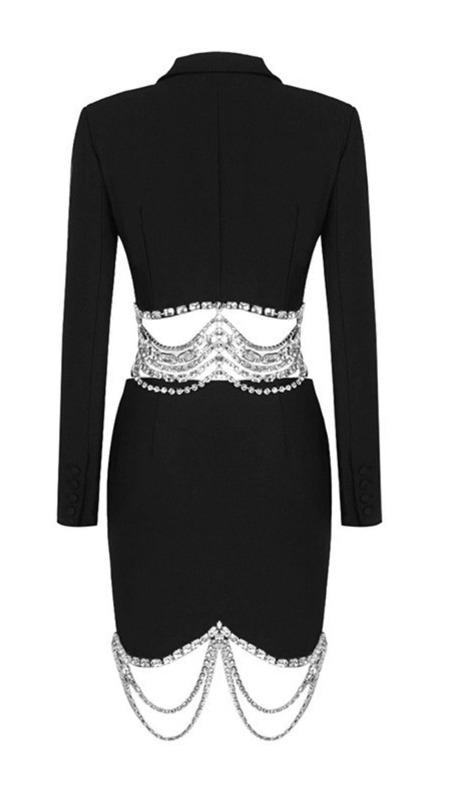 ABITO DUE PEZZI CON CATENA DI STRASS