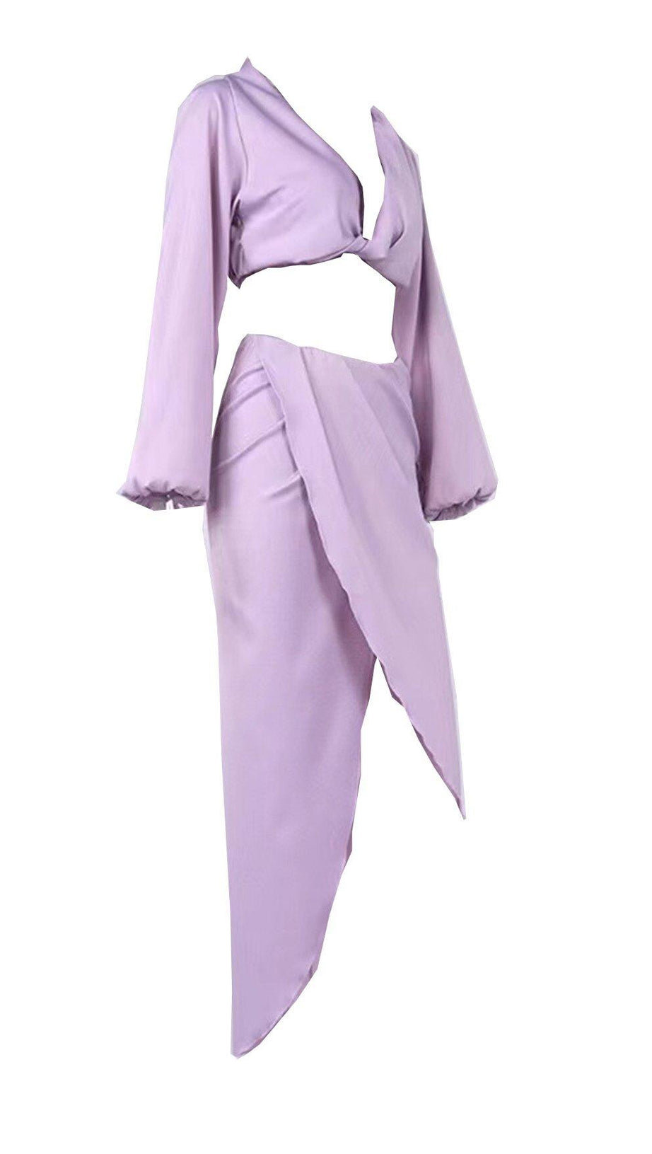 ABITO DUE PEZZI CON MANICHE LUNGHE E SPACCO