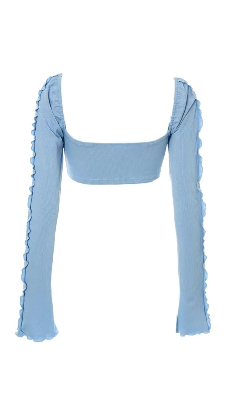 Tube-Top und langärmlige Weste.