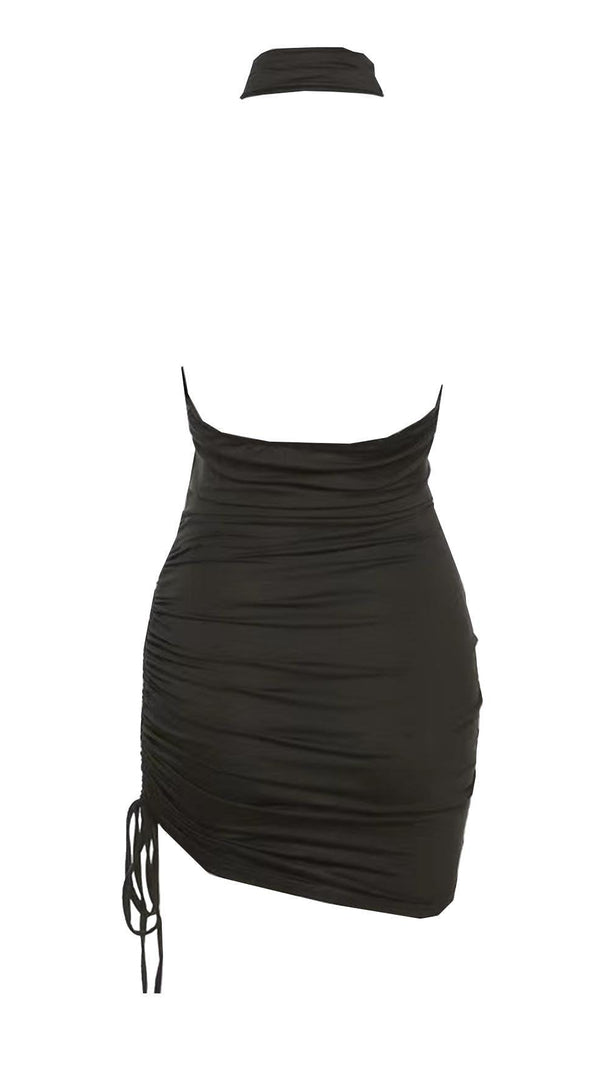 Wickelkleid mit Krawatte.