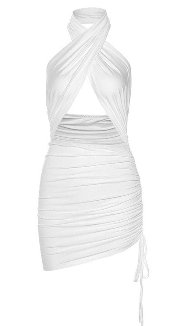 Wickelkleid mit Krawatte.