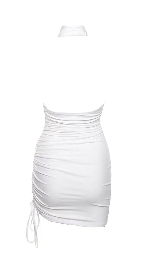 Wickelkleid mit Krawatte.