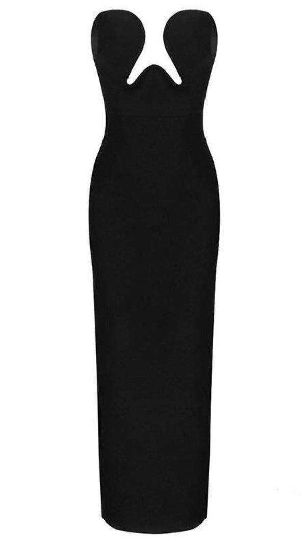 AIIZIE THEODORA BLACK MAXI BANDAGE DRESS - product image