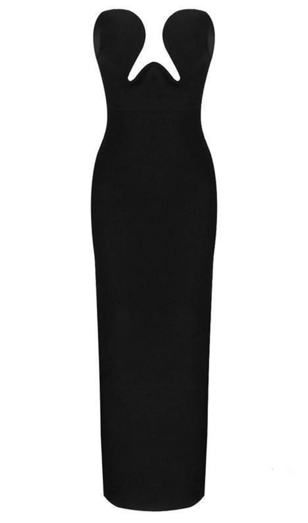 THEODORA BLACK MAXI BANDAGE DRESS