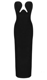 THEODORA BLACK MAXI BANDAGE DRESS