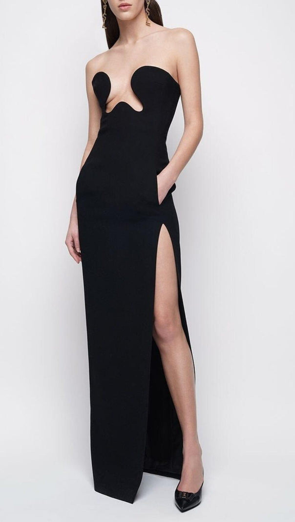 AIIZIE THEODORA BLACK MAXI BANDAGE DRESS - product image
