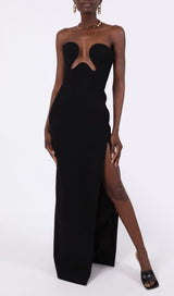 THEODORA BLACK MAXI BANDAGE DRESS