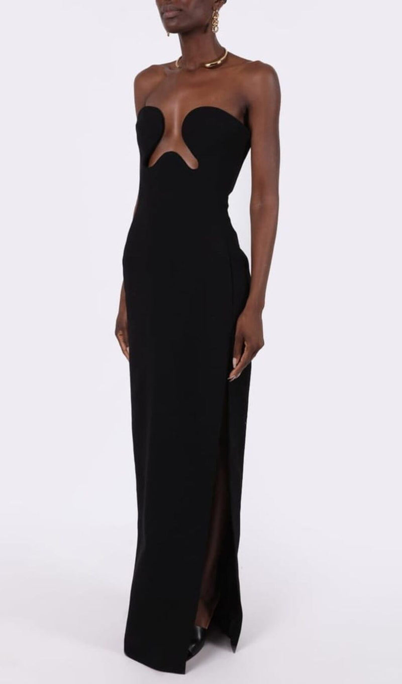 THEODORA BLACK MAXI BANDAGE DRESS