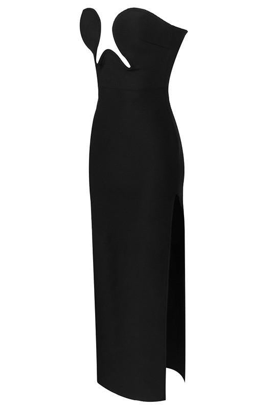 THEODORA BLACK MAXI BANDAGE DRESS