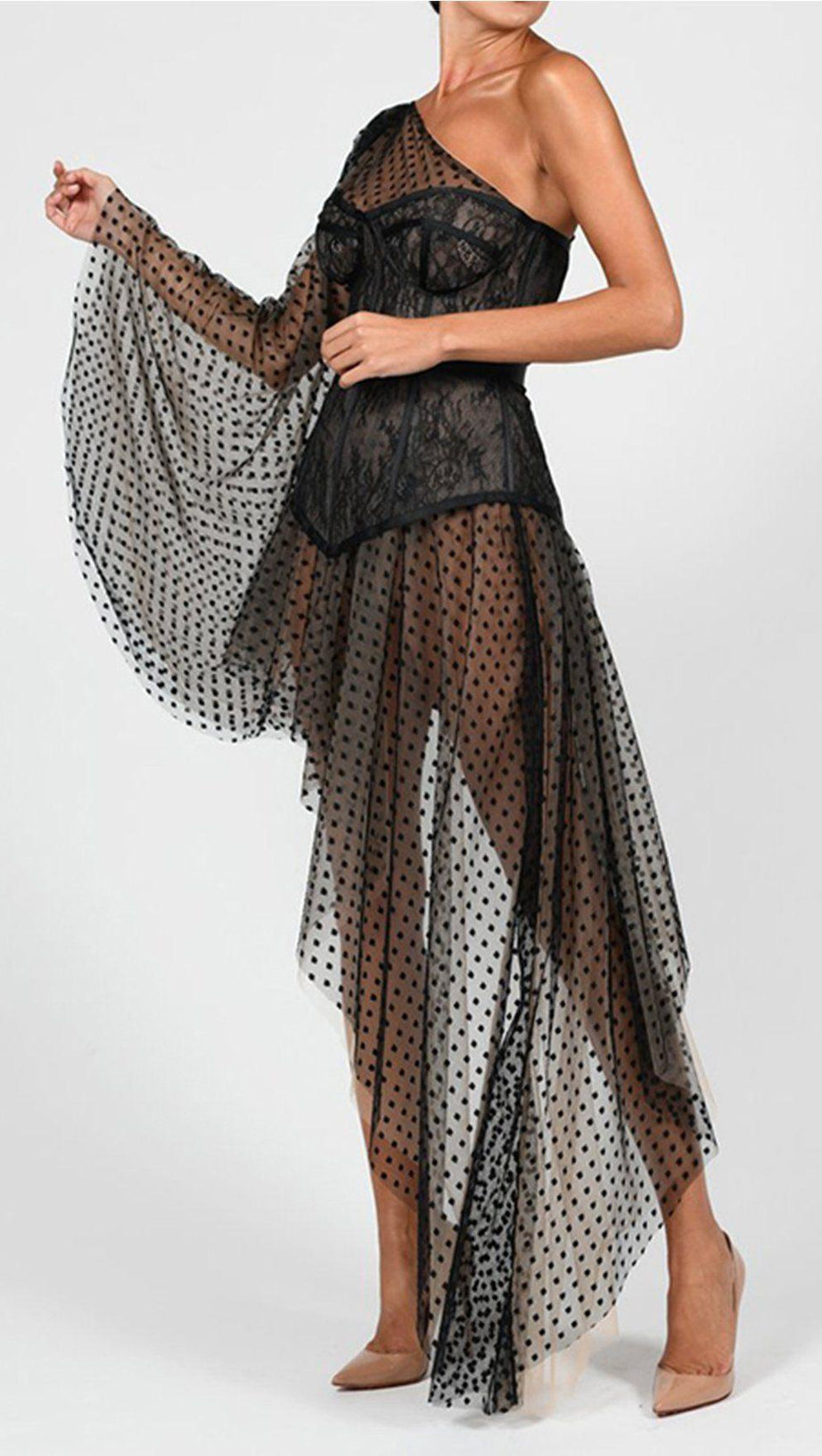 Spitzen-Dessous-Coeset-Kleid 