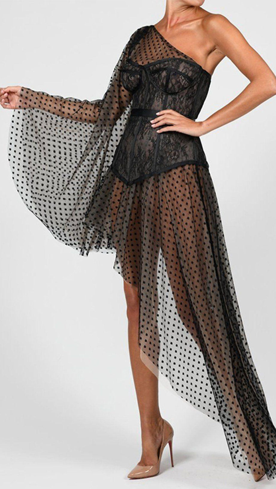 Spitzen-Dessous-Coeset-Kleid 