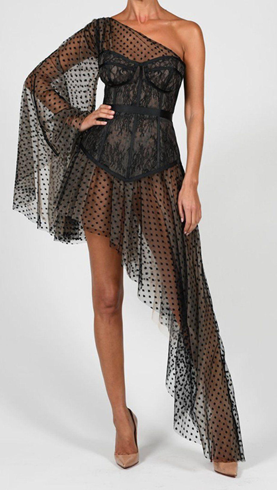 Spitzen-Dessous-Coeset-Kleid 