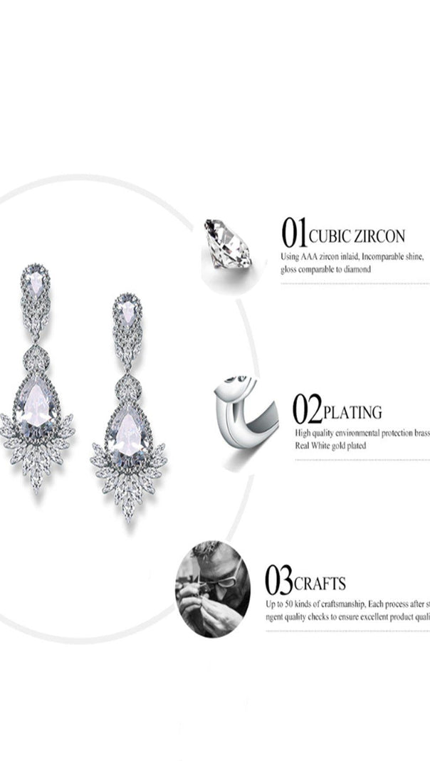 AIIZIE TEMPERAMENT DROP-SHAPED ZIRCON EARRINGS - product image