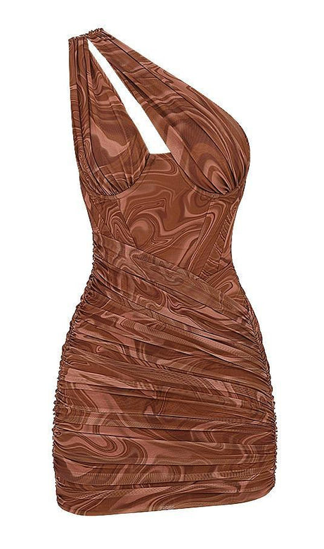 SWIRL PRINT CUT OUT MINI DRESS