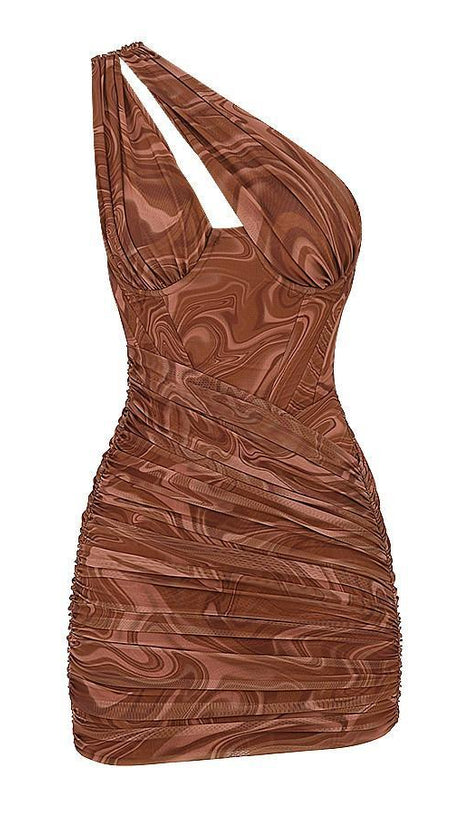 SWIRL PRINT CUT OUT MINI DRESS