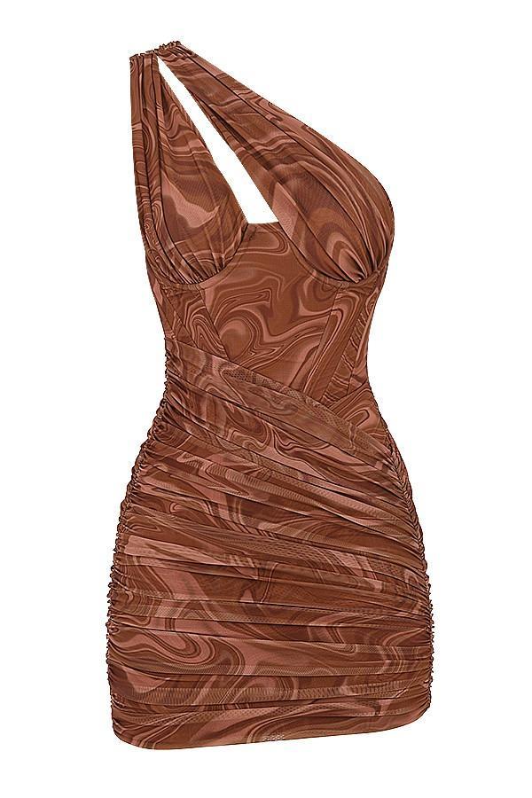 SWIRL PRINT CUT OUT MINI DRESS