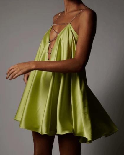 SWING DRESS IN LIME