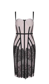 SUSPENDER LACE SLIM DRESS