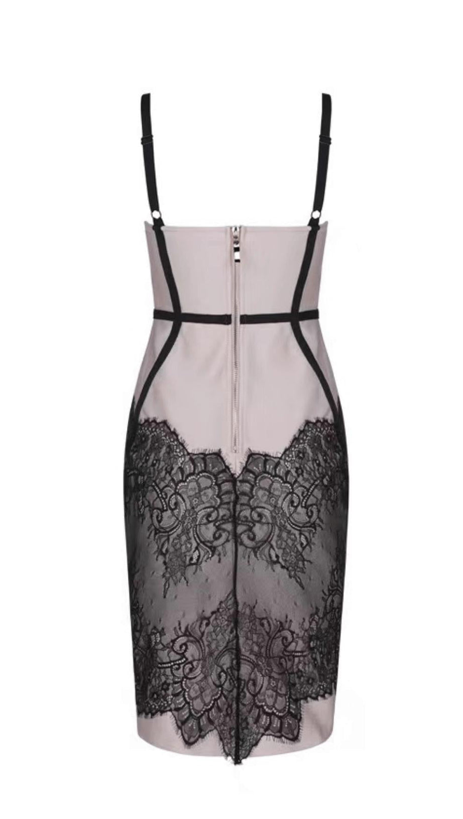 SUSPENDER LACE SLIM DRESS