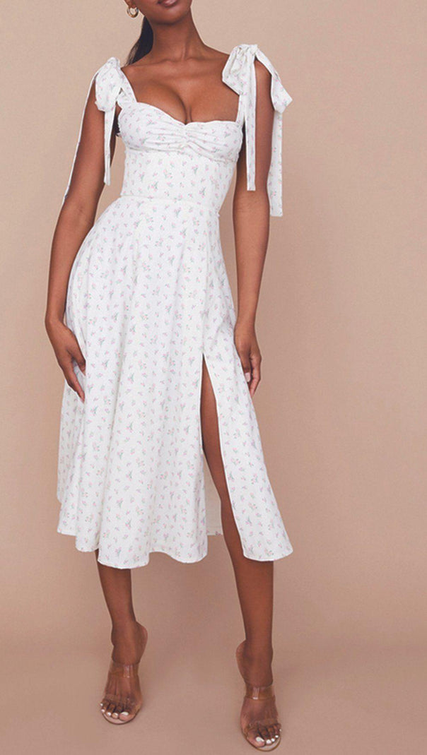 AIIZIE SUSPENDER IVORY PRINT DRESS - product image