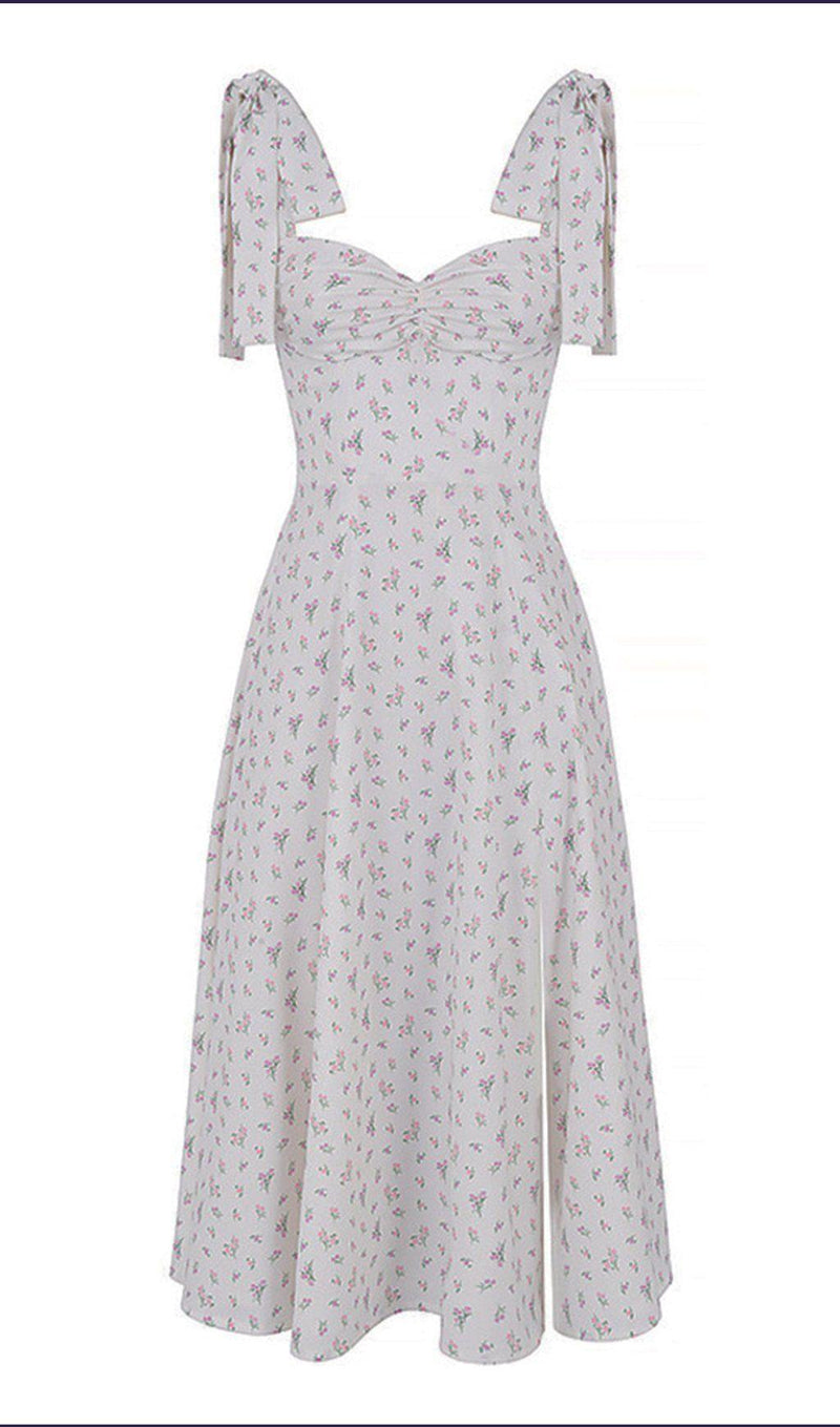 SUSPENDER IVORY PRINT DRESS