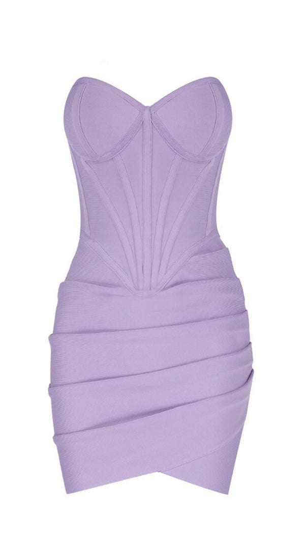 AIIZIE STRIPED PLEATED DRESS WITH TUBE TOP - product image